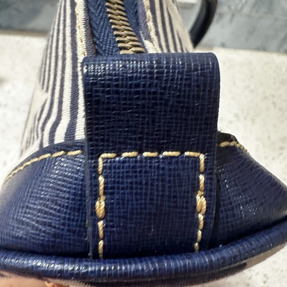 VTG DOONEY & BOURKE Navy White Sailboat Stripes Handbag Shoulder bag Mini Purse - Picture 10 of 16